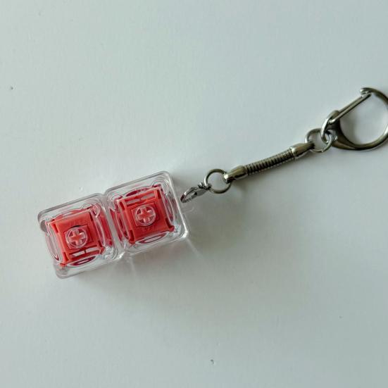 Keyboard Fidget Toy 2-in-1 Keyboard Decompression Button Finger Clicker Toy 2-Keys Fidget Keychain Work Travel Stress Relief Desk Toy