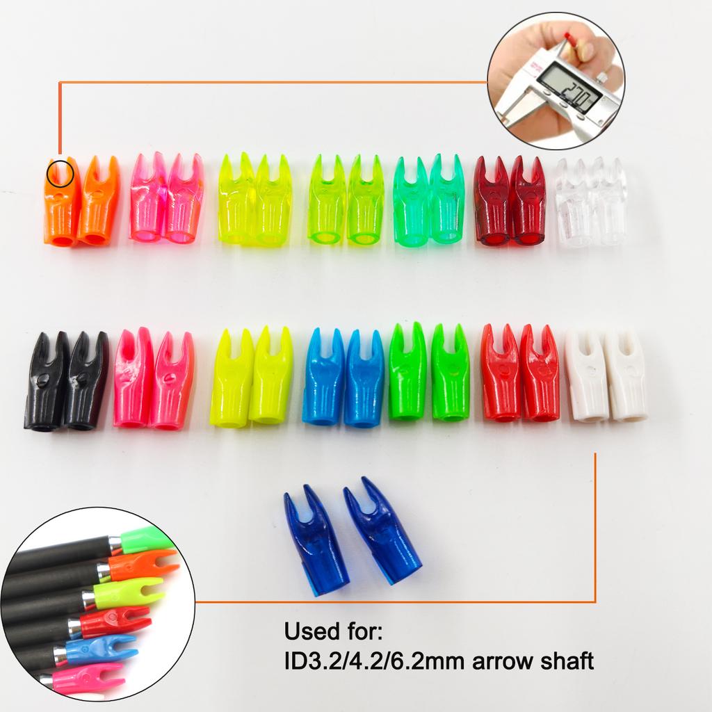 50pcs DIY Arrow Nocks Pin Set for ID4.2mm ID6.2mm 3.2mm Arrow Shafts Archery Accessories Reverse Curved Composite 5