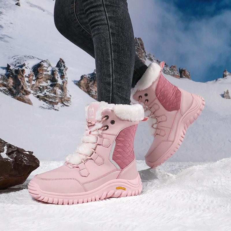 Women's Winter Plus Size Snow Boots for Outdoor Travel Thick Soft and Comfortable Women's High Cut Cotton Boots