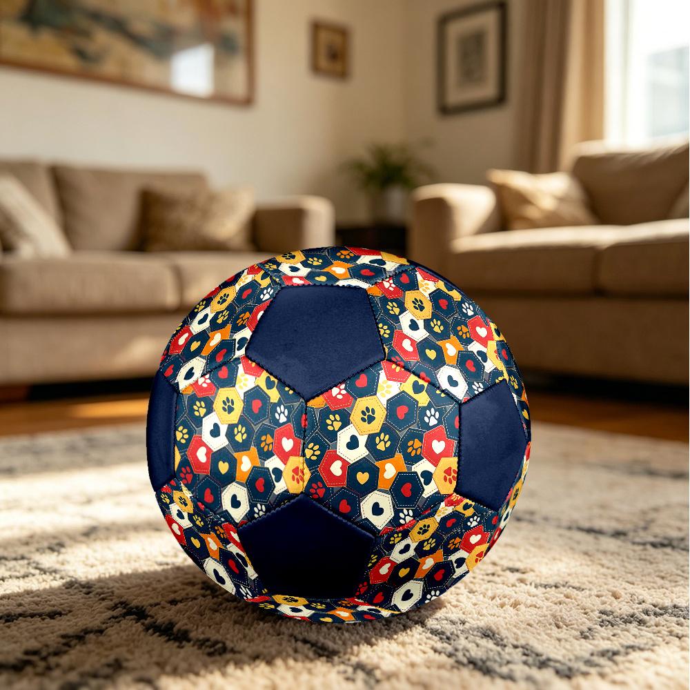 1PC Paw Prints Hearts Soccer Ball Size 5 Football Machine Sewn Indoor/Outdoor Universal Football W123