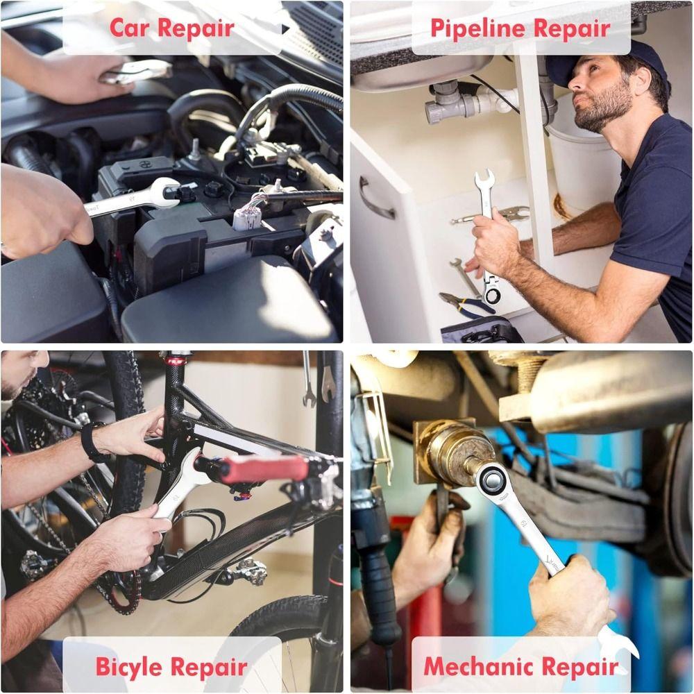 72 Zähne Doppelköpfe Ratsche Schraubenschlüssel Doppelköpfe Knarren Steckschlüssel