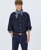 NOHANT Washed Denim Shirt Dark Blue