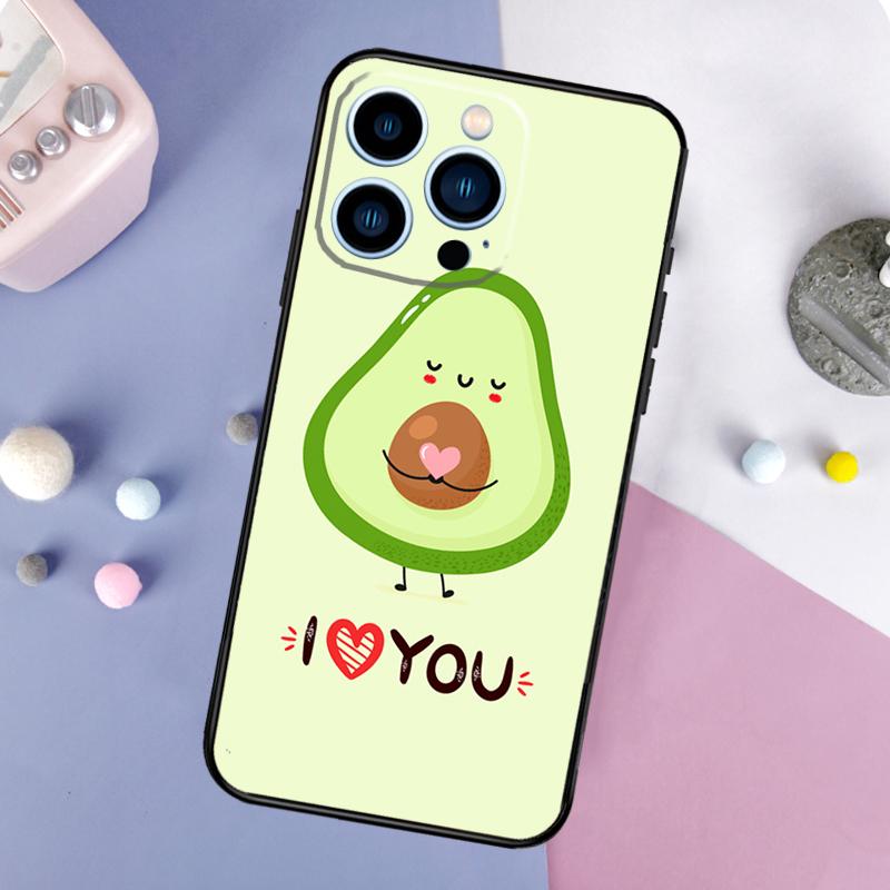Cute Avocado Phone Case For iPhone 17 Pro Max 15 13 12 11 14 16 Pro Max Plus Mini 16e 17 Air Back Cover