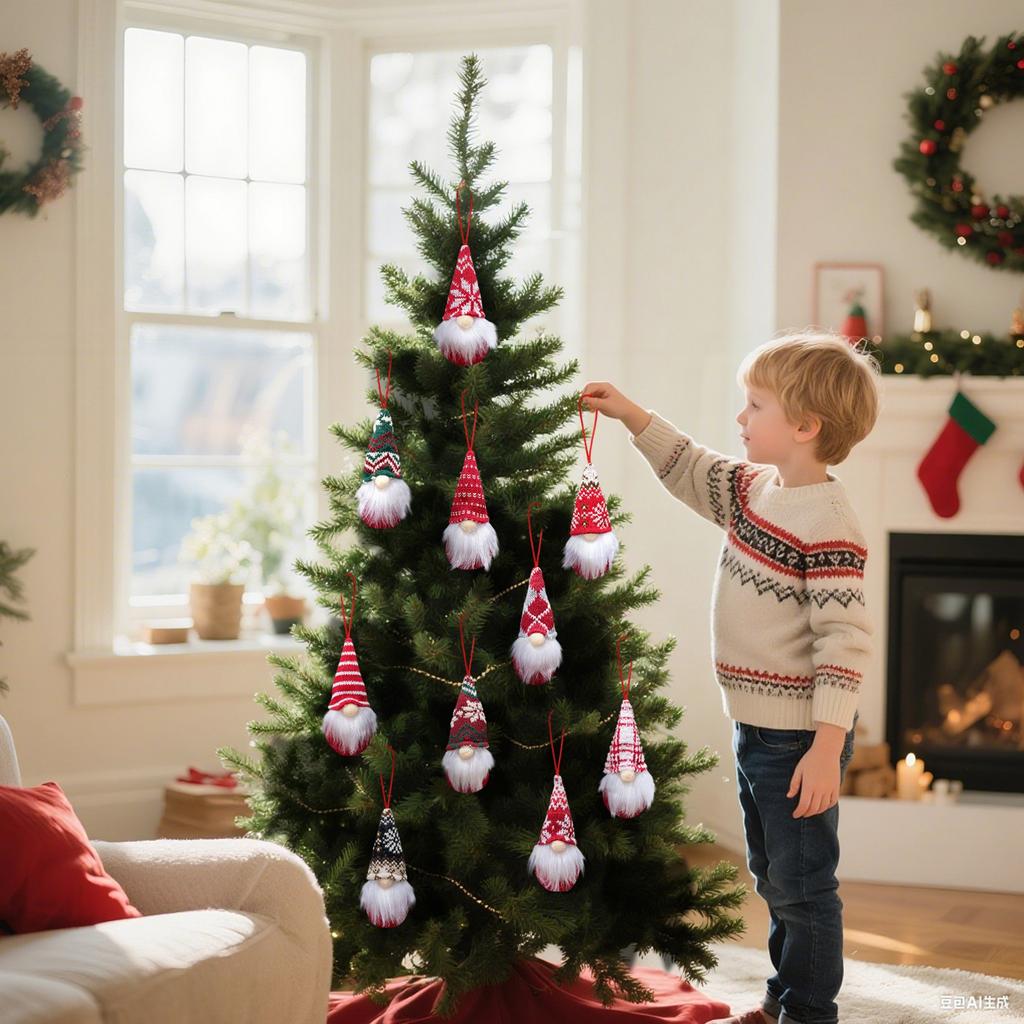 Christmas Decorations: Christmas Hats, Christmas Lollipop Caps, Christmas Hat Knife And Fork Covers, Wine Bottle Caps, Decorative Items