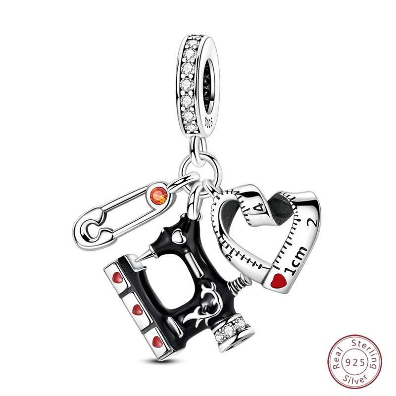 New Original Copper Beaded Bow Charm Blue Beads For Women Exquisite Diy Birthday Jewelry Gifts