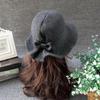 1Pcs Autumn Winter Fedoras Women Hat Elegant Vintage Bowknot Wool Ladies Hat Dome Felt Wedding Church Jazz Cap Female Bow Bowler