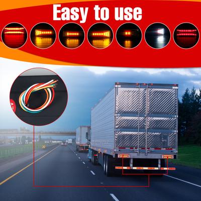 2Pcs LED Trailer Lights Rear Tail Lights 12V Indicator Stop Light Stop Brake Turn Light Waterproof Clear Reversing Marker Lights