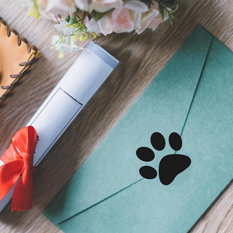 500pcs Pet Paw Prints-Transparent Sticky Bottom, Black & White Minimalist Dog & Cat Paw Sticky Labels for-Perfect for Pet Owners