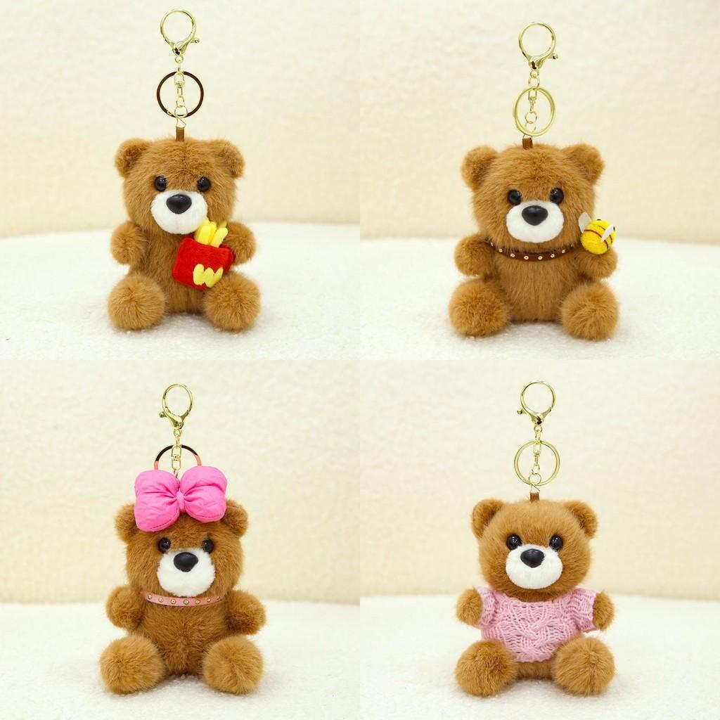 Plush Bear Cute Pendant Keychain Accessory Stuffed Doll Decoration Kids Gift