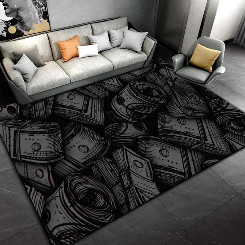 Black Cartoon Small Carpet Living Room Bedroom Sofa Door Mat Decorative Carpet Children's Game Anti-Slip Floor Game Mat Gift