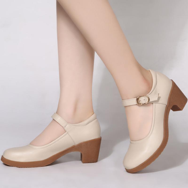 Mid-heel Soft-soled Dance Shoes for Women, Middle-aged and Elderly Mothers, Soft, Comfortable, Wear-resistant and Versatile High Heels