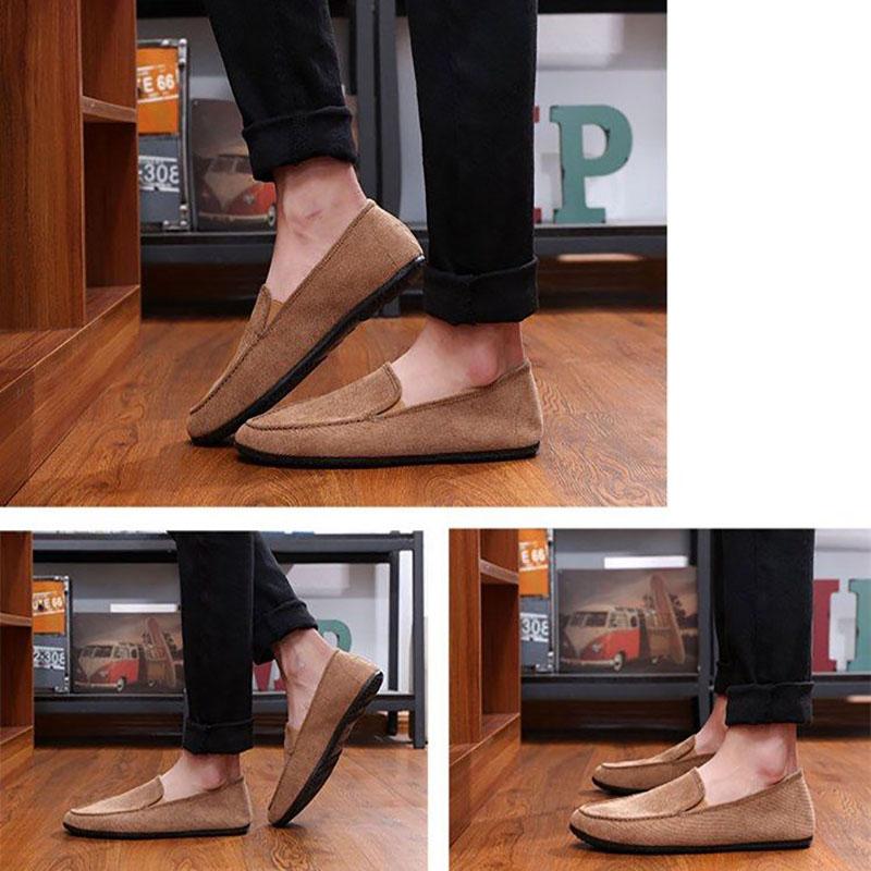 Herrenschuhe Herren Segeltuchschuhe Ein-Fuß-Steigbügel Herren Freizeitschuhe Atmungsaktive alte Peking-Stoffschuhe