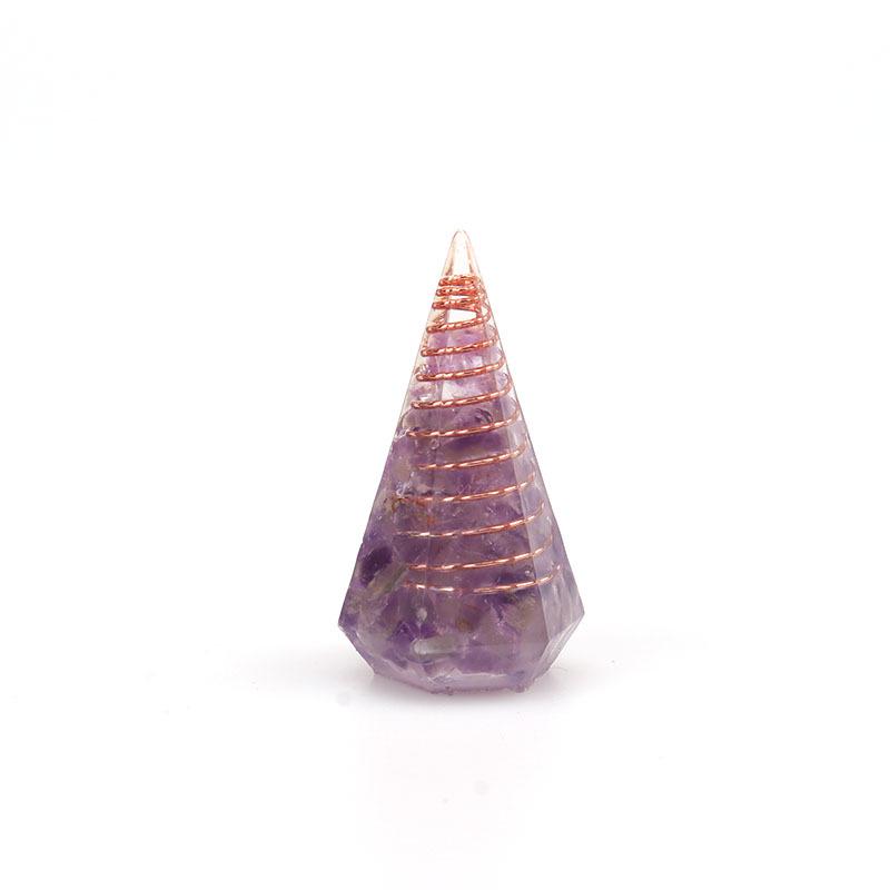 Hexagonal Seven-Color Crystal Stone Resin Pendulum Yoga Ornament