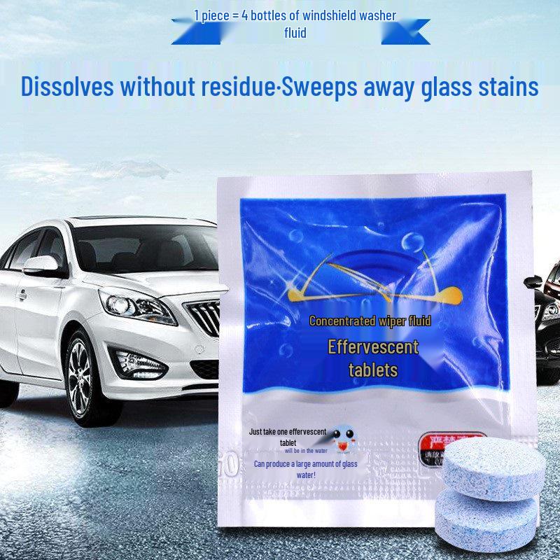 Ultra-Concentrated All-Season Windshield Washer Tablets - Strong Stain Remover & Antifreeze Premium - High Concentration (Single Tablet)