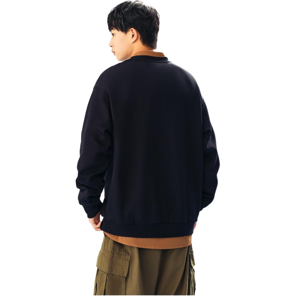 Anta Lifestyle Series Round Neck Letter Pullover Sweatshirt Unisex sweatshirt Black 952448708-3