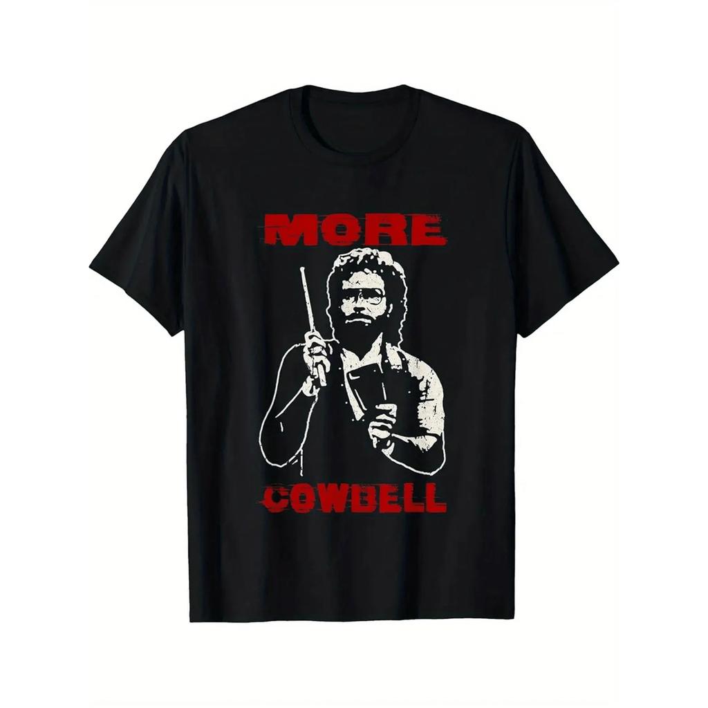 Volimty Shopfunny More Cow Bells Retro Humorous Pattern T-shirts for Men and Women As Casual Music Enthusiasts Gifts