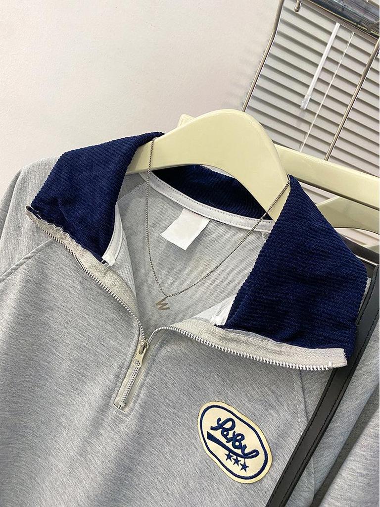 Extra Large American Retro Women's Sweatshirt: Spring/Autumn 2025 Thin & Lazy Style