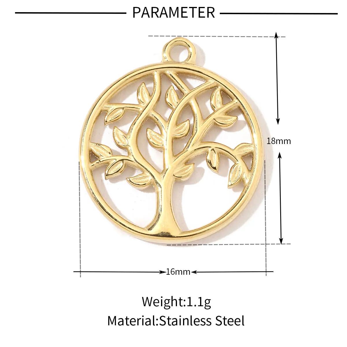 

3pcs/Lot 316l Stainless Steel Heart Starfish Life Tree Charms Lock Sun Fingerprint Necklace DIY Small Pendant
