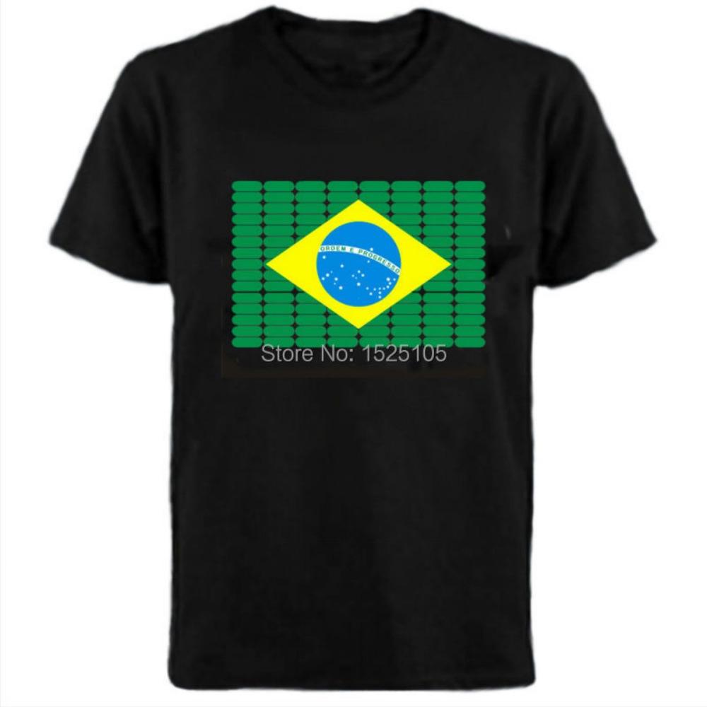 Vendita Calda T-shirt a LED Attivata dal Suono Equalizzatore El T-shirt Equalizzatore Illuminata Verso il Basso T-shirt a LED Lampeggiante T-shirt a LED Attivata dalla Musica