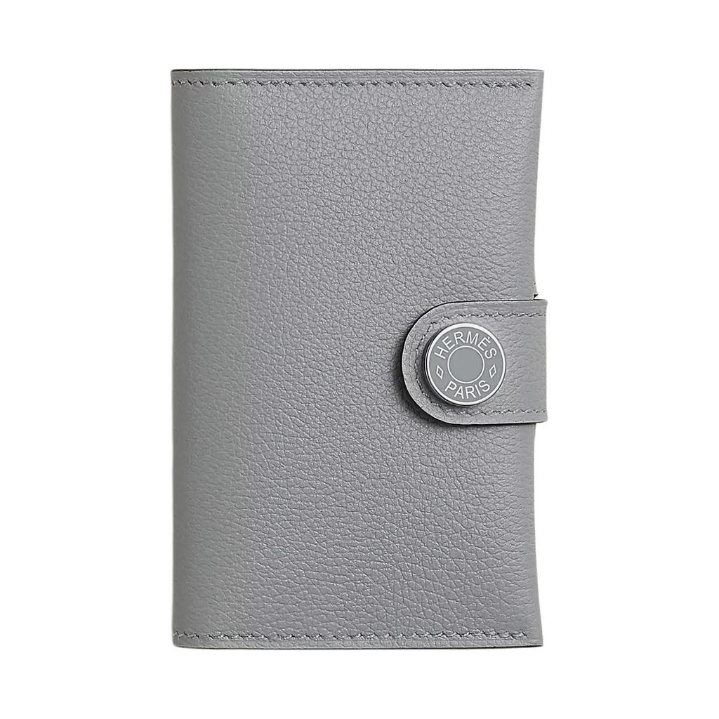 Hermes R.M.S 7 Silver Buckle Evercolor Leather Card Holder Women accessories P0 Puppet-Gray H084335CKBH