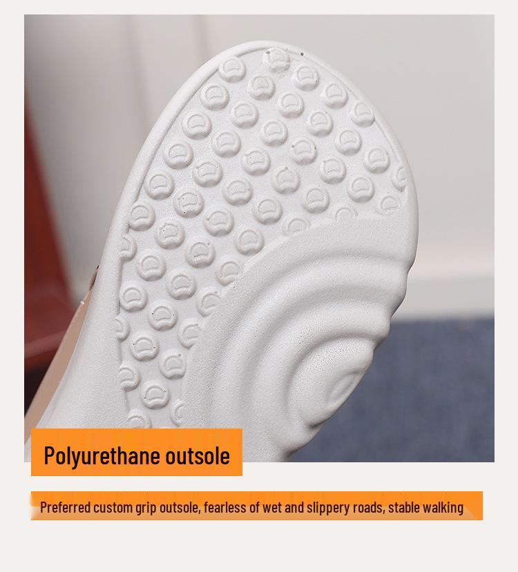 Women's Autumn Non-slip Leather Casual Mom Shoes - Thick Sole Old Beijing Style