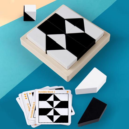 1 Set Black White Building Block Puzzle Hidden Building Brick Board