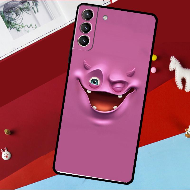 3D Funny Face Cute Funda For Samsung Galaxy S26 S25 S23 S22 S20 S24 Ultra S9 S10 Plus S21 FE S25 FE Phone Case