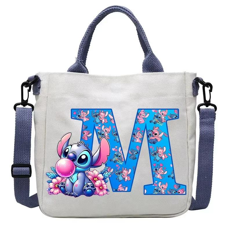 26 Letter Printed Student Canvas Bag Shoulder Bag Multi-Function Large Capacity Messenger Bag