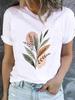 (Asian Size) Lovely Flower Style Casual Short Sleeve T Tee Top Clothing Shirt Women Printed Lady Fashion Female Graphic T-shirts