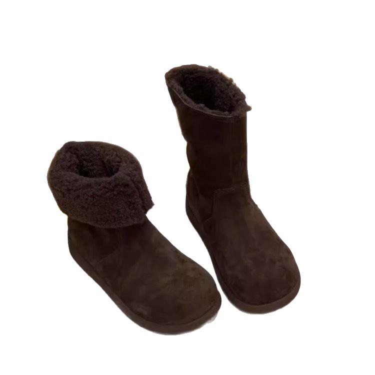Winter small heater 2025 new mango head Korean version velvet two wear high-top cotton boots snow boots warm short boots