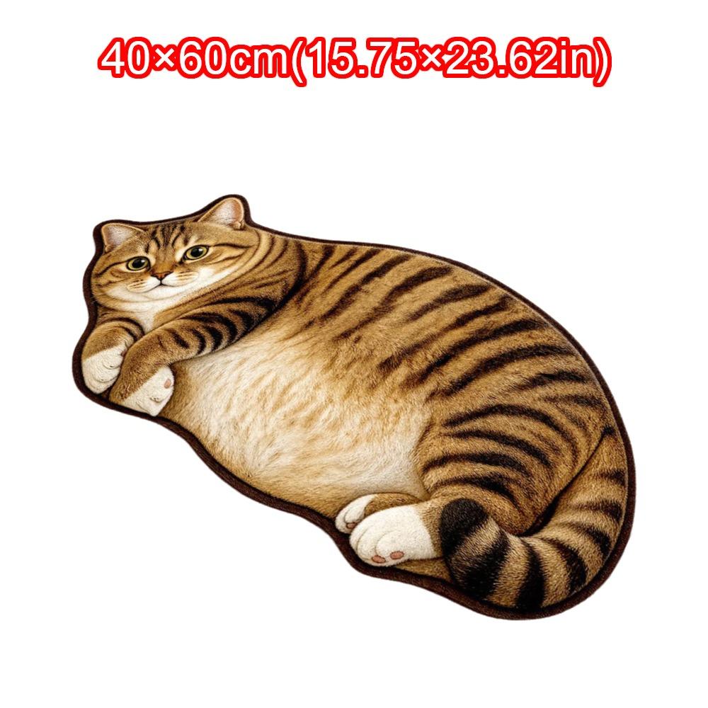 Special-shaped Cat Shaped Rug Absorbent Cat Shaped Carpet Cute Cat Area Rug Home Decor Style 4 -40x60cm