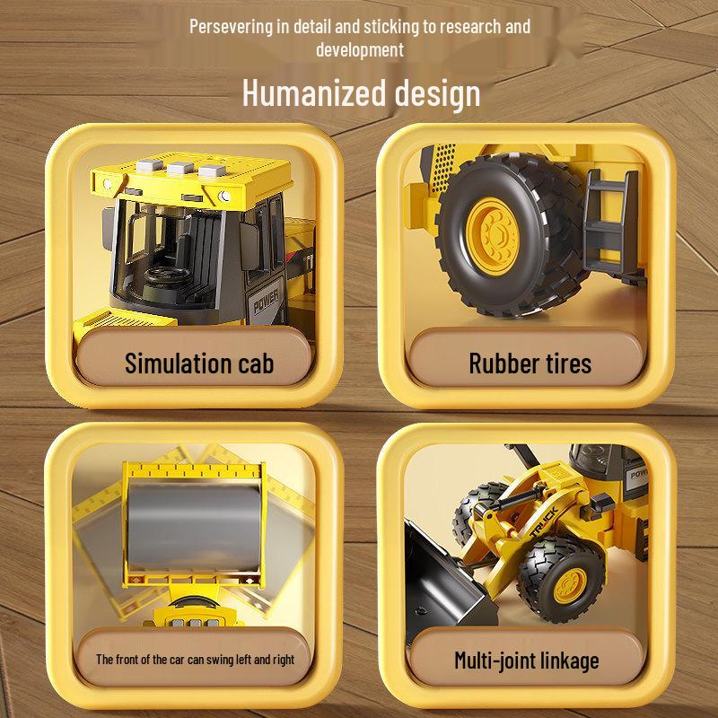 Extra Large Alloy Engineering Toy: Roller, Excavator, Bulldozer, Loader for Boys Aged 2-3 Years