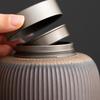 Tin lid threaded gold-plated tea can Japanese coarse pottery size sealed storage jar tea warehouse Ceramic candy storage jar