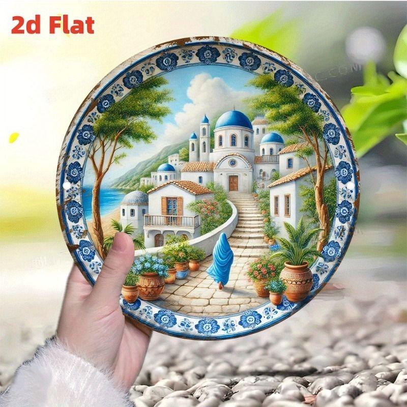 2D Flat Hanging Decorative Metal Sign Hand Painted Art