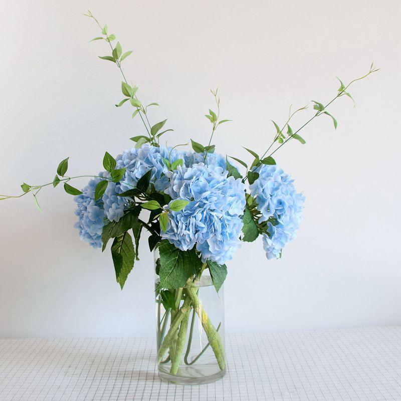Moisturizing Large Hydrangea Hotel Decoration Flower Arrangement Wedding Arrangement Fake Flower Wholesale Film Hydrangea