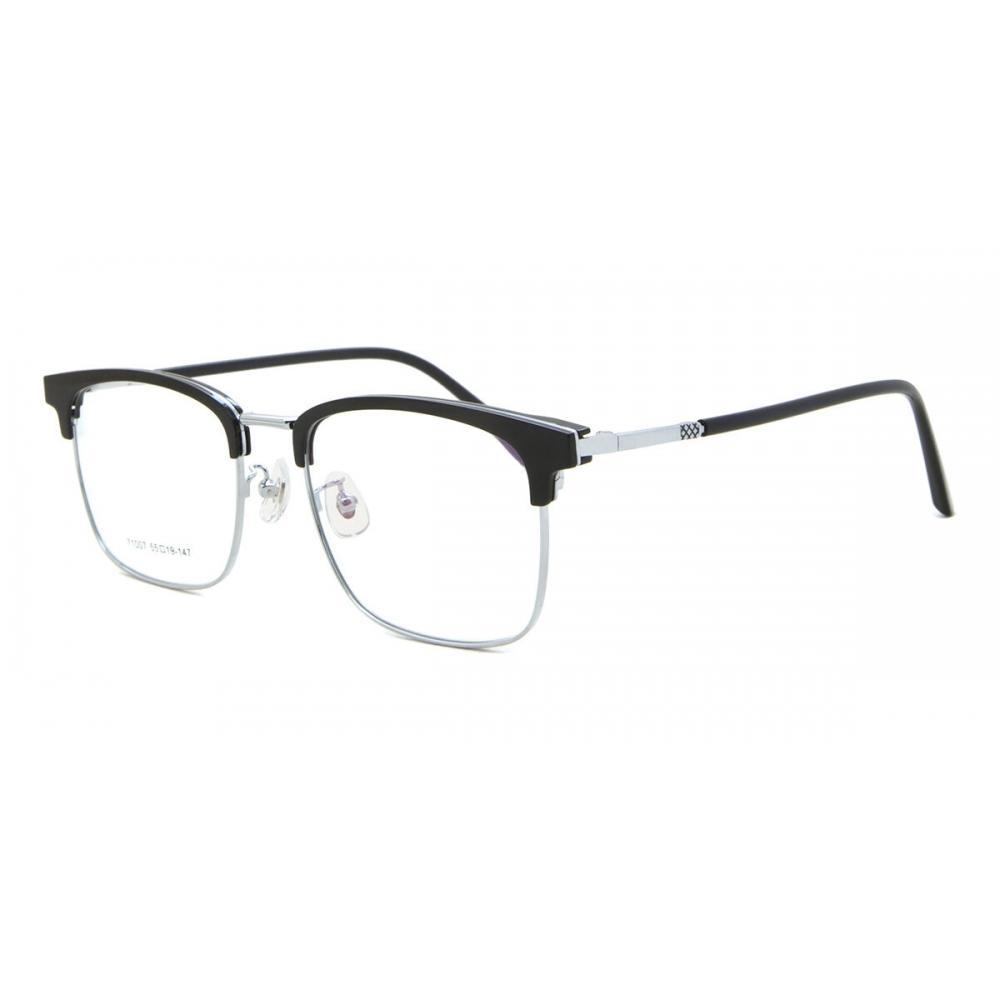 Full Rim Browline Black Silver Smartbuy Collection Hezzy 71007 C13 Fashion Unisex Eyeglasses