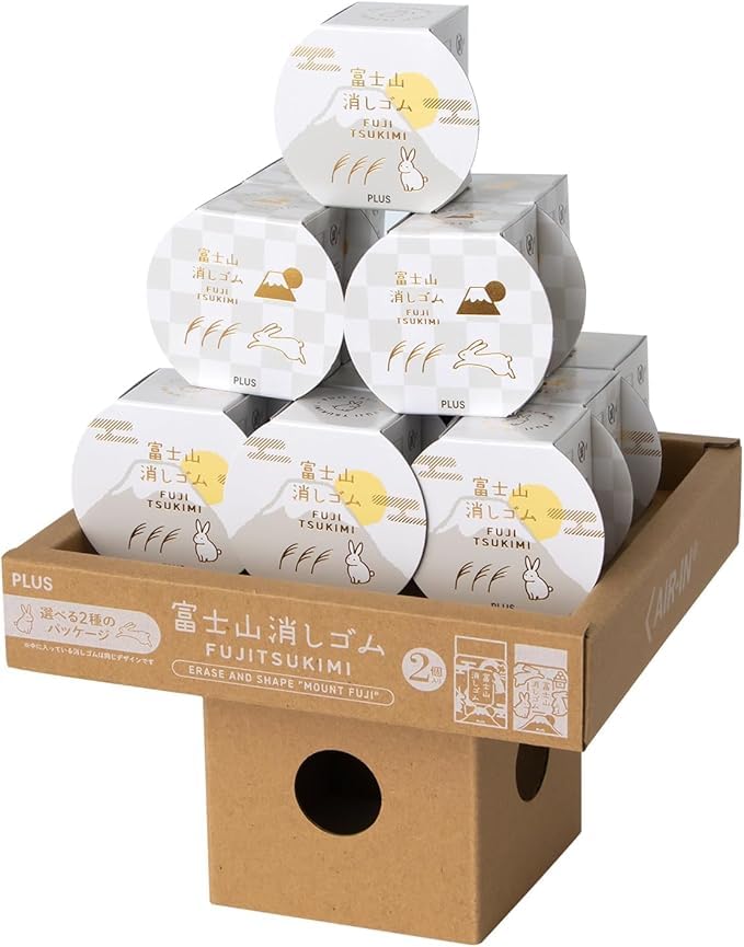 Plus Mount Fuji Eraser Fuji Tsukimi Viewing Night Fuji 28 pieces x 14 Air-In Eraser, (Limited Edition) - (Moon Fuji) / - ER-100AIF-2P 36-646