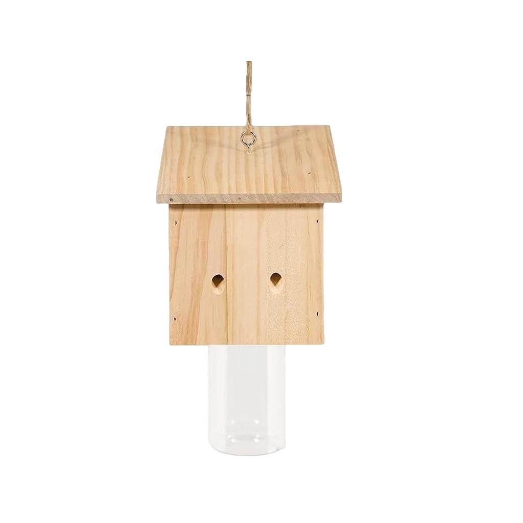 Wooden Suspended Bee Trap, Insect Bee Trap With Detachable Cover