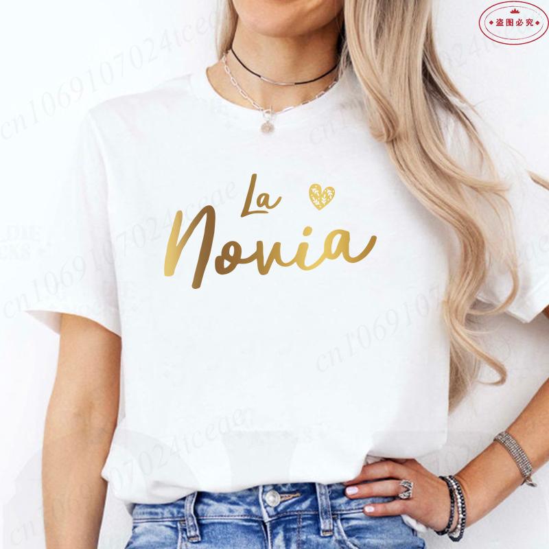Spanisches Team Braut Truppe T-Shirt Frau Junggesellinnenabschied Blusen Mädchen Single Abschied Tops Braut Hochzeit Kurzarm T-Shirts