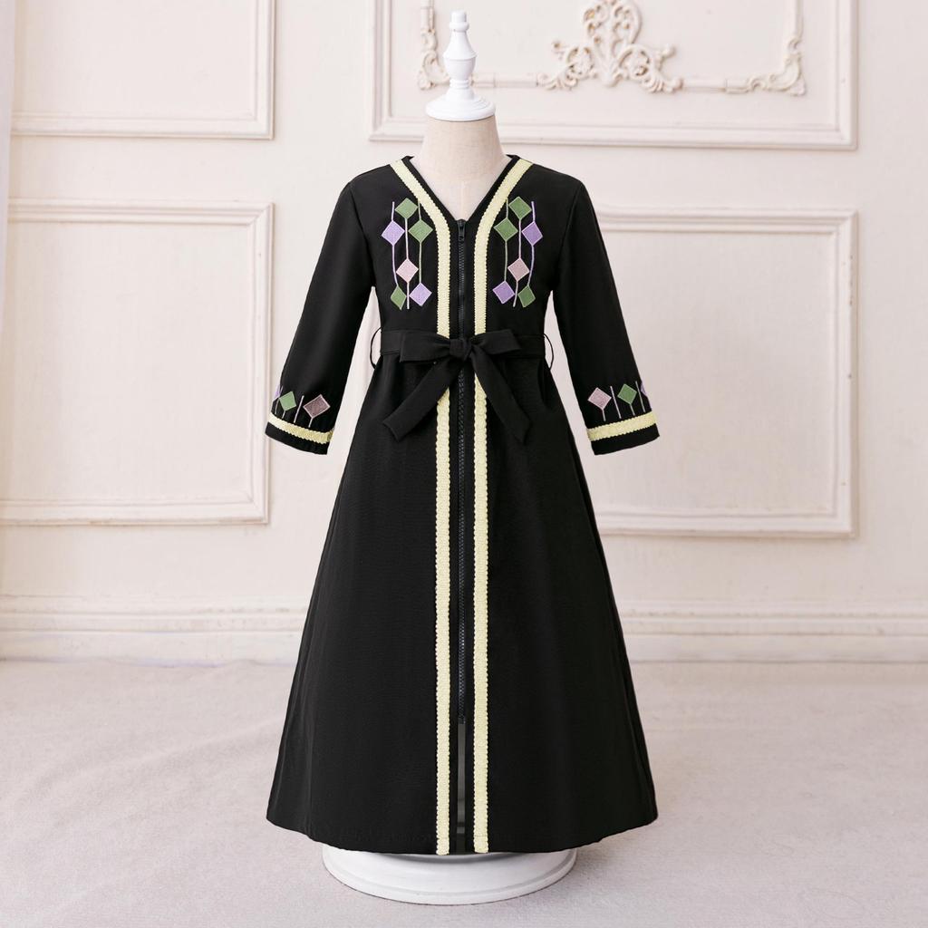 Middle East Cross-Border Pleated Evening Dress for Little Girls - Hot Stamped Princess Party Robe