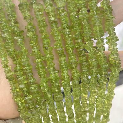 Natural Peridot Irregular Stone Olive Crystal Handmade DIY Bracelet Jewelry