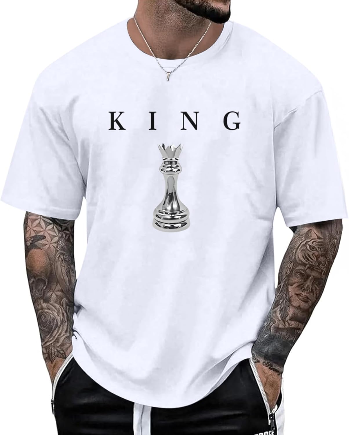 Men s King Chess Shirt Graphic Tees Designer Printed T Shirts for Men Urban Letter T-Shirt Streetwear Unisex T-Shirt XL
