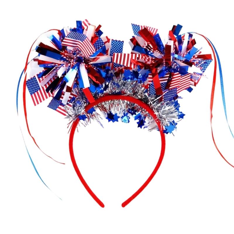 Patriotic Headband For Independence Day With Stripes Design Comfortable Plastic Hair Accessories For Adults Kids