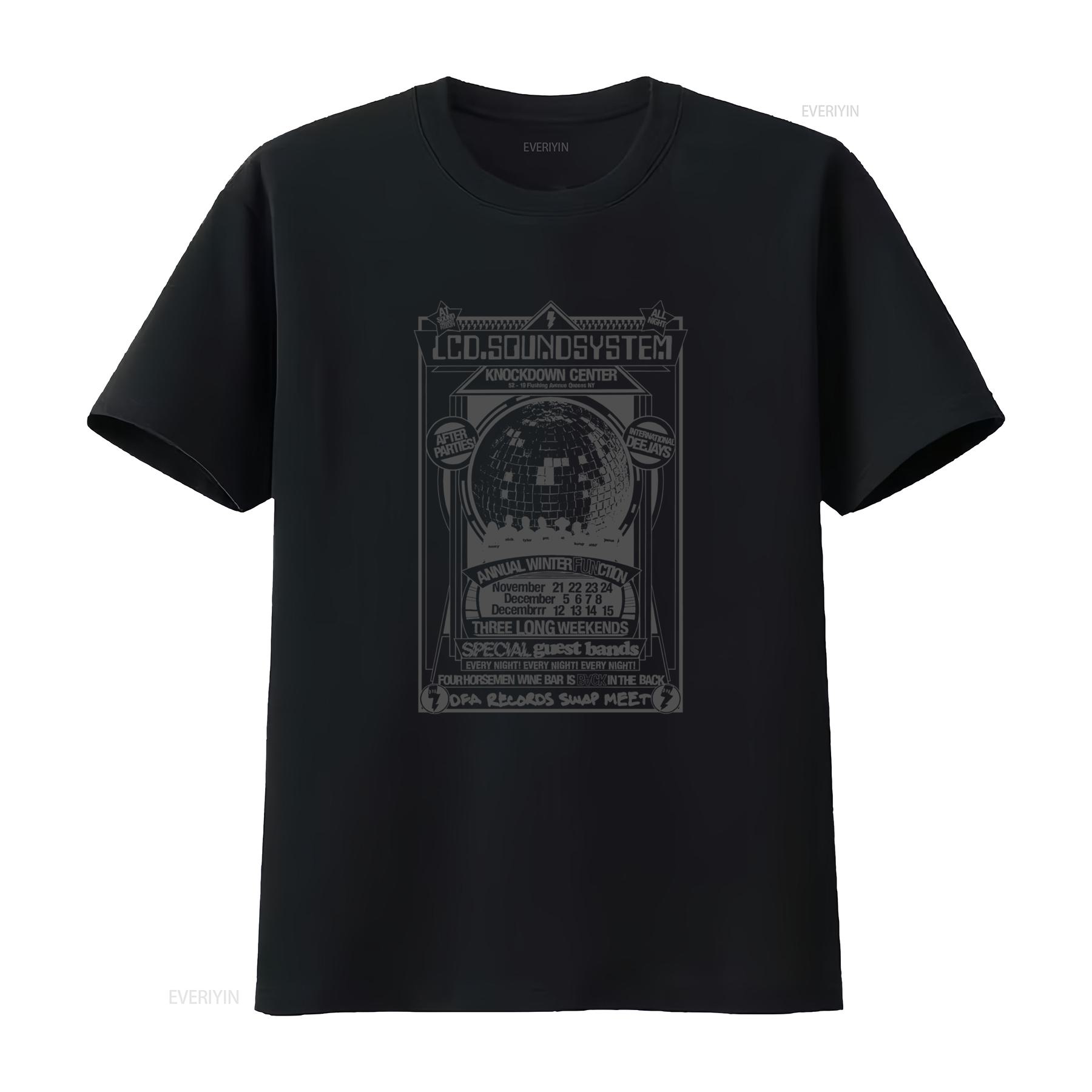 

LCD Soundsystem 2024 Winter Annual Function T Shirt Full Size S 5XL with Knockdown Center Design and Party Details vintage 4XL