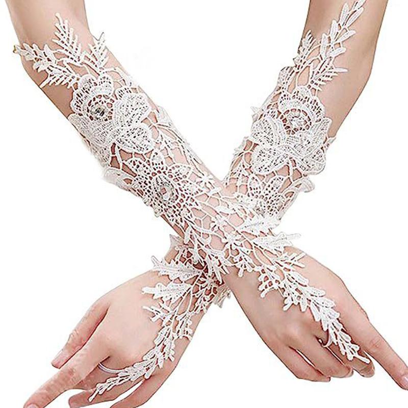 Nunta mireasa decupaj manusi lungi flori de dantela solubile in apa carlige de foraj alocate accesoriilor pentru manusi de minge