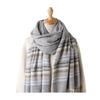 Women Scarf Striped Print Long Scarf Shawl with Tassel Trim Versatile Design Comfortable Shawl Wrap Fashion Accessories