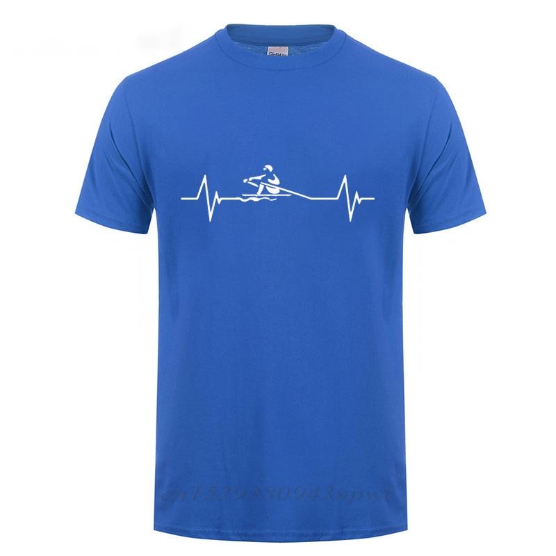 Heartbeat Of Rowing TShirt Men Male Fashion Short Sleeve Kayaking T Shirt Round Neck Cotton Funny Canoeing Tshirt Summer Tops
