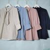 Export Tail Goods Ribbon Half Sleeve Shirt Women's Professional Commute Shirt Easiest for Match Stylish Bottoming Shirt Office Lady Style