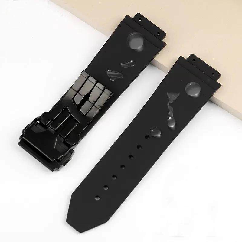 Silicone Watch Band for HUBLOT Hengbao HB Yubo Classic Fusion Big Bang Waterproof Rubber Watch Band Convex Mouth 26 * 19mm