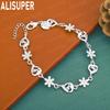 925 Sterling Silver AAA Zircon Heart Daisy Bracelet - Exquisite Gift Jewelry